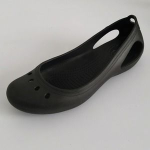 CROCS Black Sling Back Slip On Flats, Women's: 7, $30